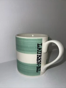 Taza de café Ralph Lauren Marítima a rayas verdes cerámica 14 OZ - Imagen 1 de 5