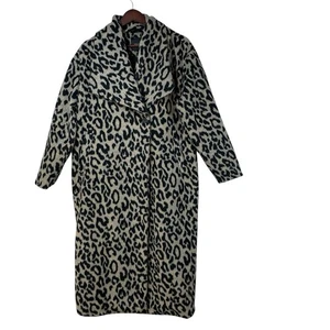 Forever 21 Leopard Print Faux Wool Coat Women’s S Animal Print Jacket - Bild 1 von 6
