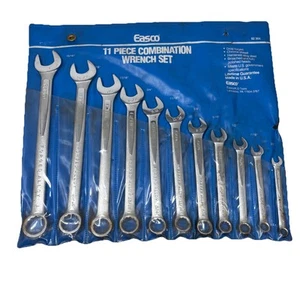 EASCO USA 11pc Combination Wrench Set SAE 3/8" - 1” w/pouch - Imagen 1 de 11
