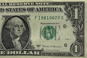 Birthday Note June 20 1981 Fancy Serial Number One Dollar BillF19810620G FW - Picture 1 of 6