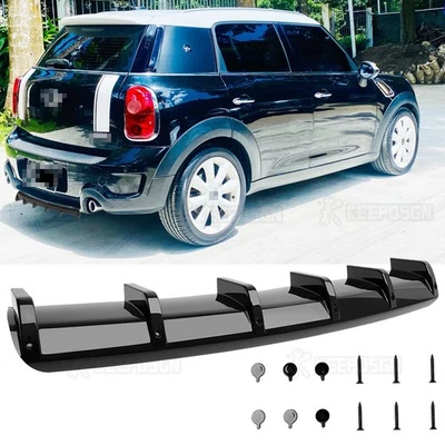 ABS Brillante 6 Aletas de Tiburón Ala Difusor Trasero Parachoques Alerón Labio Para Mini Cooper S Foto 1 de 4
