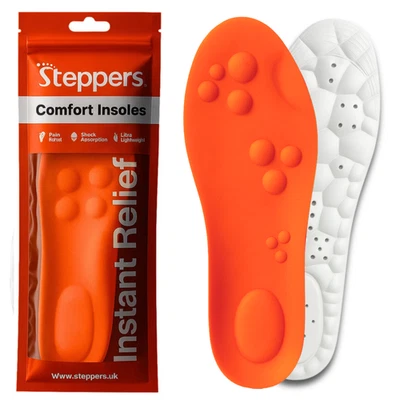 Original Steppers Comfort Boosting Massage Insoles for Heel & Plantar Fasciitis