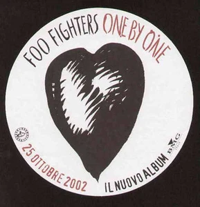 ADESIVO PROMOZIONALE FOO FIGHTER ONE BY ONE 2002 ALBUM GRUNGE ROCK STICKER - Picture 1 of 1