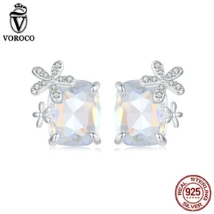 Aretes Voroco de plata de ley 925 con flores mágicas circonita cúbica joyas regalos para mujeres - Imagen 1 de 15