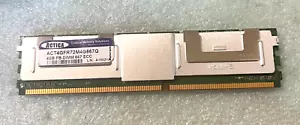 ACTICA 4GB ACT4GFR72M4G667Q 667MHZ ECC FB-DIMM 184 PIN MODULE RM2-CMP53-20 - Picture 1 of 2