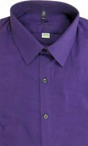 Geoffrey Beene Comfort Stretch Dress Shirt Solid Purple Size 17 34/35 - Picture 1 of 2