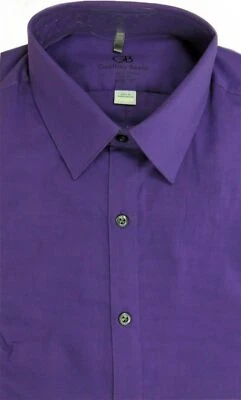 Geoffrey Beene Comfort Stretch Dress Shirt Solid Purple Size 17 34/35 - Image 1 of 2