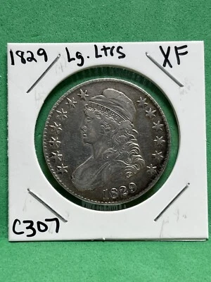 1829 Capped Bust Half Dollar 50C. Large Letters. Raw XF Coin - Image 1 of 2