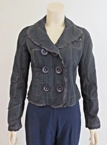 Giacca Anthropologie Ett twa marrone dettaglio bordo nero sartoriale cotone taglia 2, usata in ottime condizioni  - Foto 1 di 7