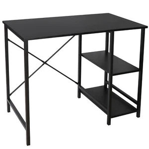 36" Computer Office  Laptop Table Home Desk WorkstationBlack With 2 Tier Shelves - Picture 1 of 10