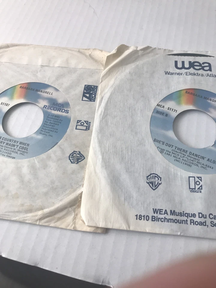Barbara Mandrell Vinilo 45s (lote de 2) Foto 1 de 4