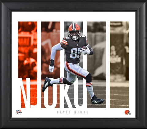 David Njoku Cleveland Bowns Framed 15" x 17" Player Panel Collage Cover