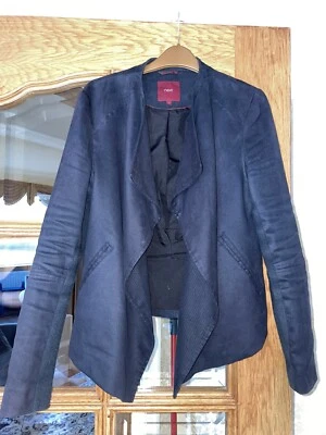 Next Womens Navy Short Waterfall Jacket Size 14 - Image 1 of 4