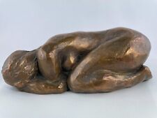 Marie-Josèphe Bourron 1931-2021 Bronze Figur Skulptur Kleine Liegende Frankreich