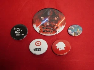 STAR WARS Last Jedi TARGET Bring your REY GAME Pinback Pin BUTTON Lot  - Picture 1 of 2