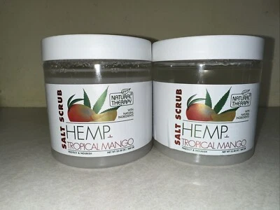 2 Pack Natural Therapy HEMP & TROPICAL MANGO Salt Scrub 23.28oz - Image 1 of 4