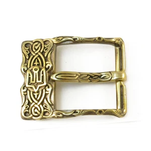 Brass belt buckle Runic, pin type, runic buckle, ornament for 1.5 casual belt - Picture 1 of 16