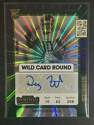 2021 Panini Contenders Wild Card Round Dez Fitzpatrick Rookie Auto RC #130 SP - Image 1 of 2