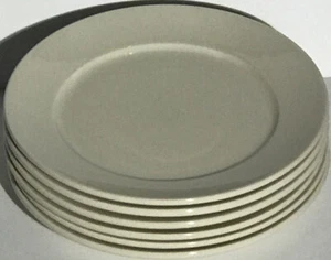 Homer Laughlin (6) Salad Plates Off-White Farmhouse 9”Wide Rim Lead Free USA EUC - Picture 1 of 7