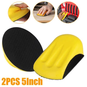 2Pcs 5" Mouse & Round Foam Hand Sanding Block Hook Loop Backing Sander Disc Pad - Picture 1 of 10