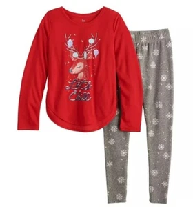 SO Red Reindeer Let's Chill girl 18 3-PC pjs pajamas set top pants socks NWT $34 - Picture 1 of 2