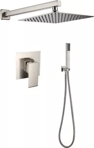 Regendusche Wasserhahn Kopf Handbrause,Wandmontage,Duschköpfe,gebürstetem Nickel - Bild 1 von 9