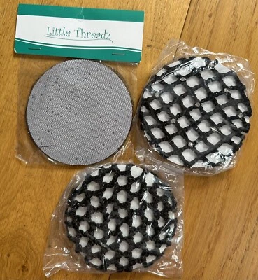 Lot of 3 Black Hair Bun Cover with Acrylic Stones for Dance Class or Performance - Image 1 of 4