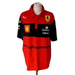Scuderia Ferrari F1 Team 2022 Polo Puma Uomo Rossa GRANDE Qualche segno di usura - Foto 1 di 13