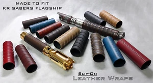 NUEVAS ENVOLTURAS DE CUERO SIN CORDONES KR SABLE INSIGNIA SABLE DE LUZ EMPUÑADURA ENVOLTURAS STAR WARS - Imagen 1 de 18