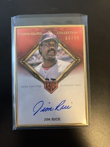 2023 Topps Gilded Jim Rice HOF Gold Framed On Card Auto /50 ⚾️⚾️⚾️
