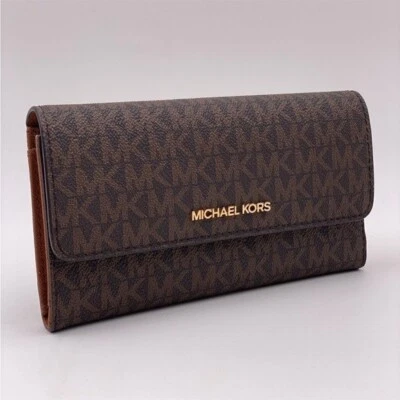 Michael Kors Womens Fashion Trifold Wallet Brown NWT 35F8GTVF3B - Image 1 of 4