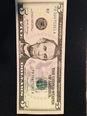 Complete Broken Ladder 0-7 Fancy Serial Number Five Dollar JL35170264C FW 2009 - Image 1 of 3