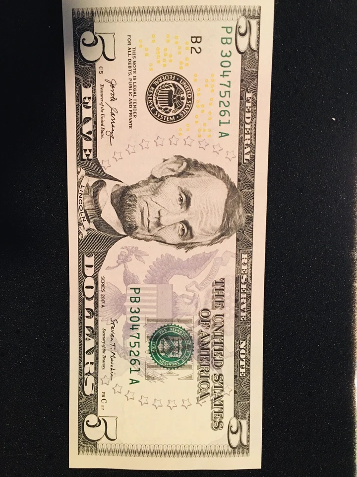 Complete Broken Ladder 0-7 Fancy Serial Number Five Dollar JL35170264C FW 2009 - Image 1 of 3