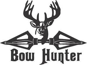 2 (PCS) Bow Hunter Stickers Decals 20 Colors To Choose From - Foto 1 di 3