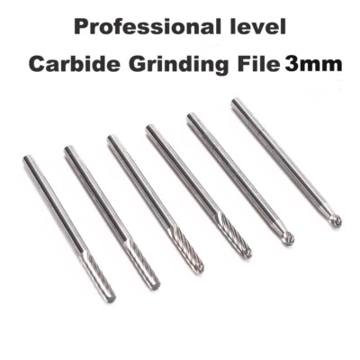 6PCS 3mm Tungsten Rotary Carbide Burr Bits Carbide Rotary File Grinding - Image 1 of 4