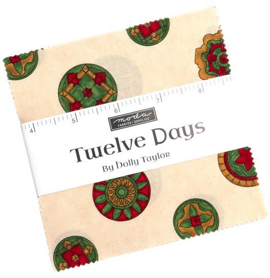 Twelve Days Moda Charm Pack 42 100% Cotton 5" Precut Fabric Squares - Image 1 of 4