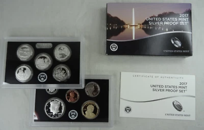 2017-S Silver Proof Set  US Mint 10 Coins 90% Silver w/ Box & COA - Image 1 of 4