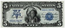 1899 $5 Five Dollar Silver Certificate Note Grading AU Gorgeous Chief FR #275