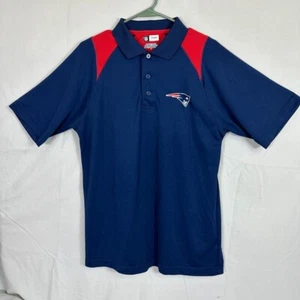 NEW ENGLAND PATRIOTS NFL Team Apparel Polo Uomo M Blu Navy Rosso Poliestere - Foto 1 di 8