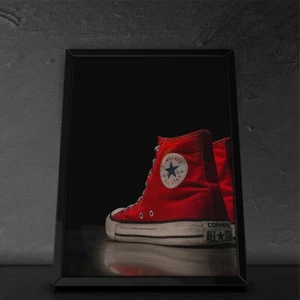 Poster Converse Chucks, culto, astratto, cornice a cuneo, tela, quadro su tela - Foto 1 di 10