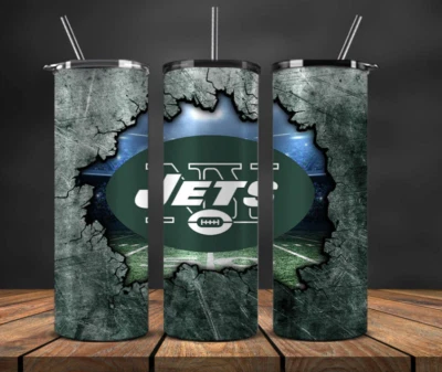 20 oz New York Jets Stainless Steel Tumbler & Metal Straw Peek a Boo Stadium - Image 1 of 3