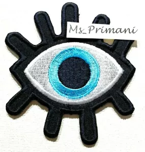 EMBROIDERED EVIL EYE IRON/SEW ON PATCH T SHIRT JEANS JACKET BADGE - Foto 1 di 2