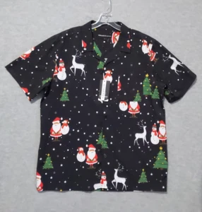 Molokai Surf Co. Hawaii Weihnachtshemd schwarz Herren Gr. XL Schneemann Weihnachtsmann - Bild 1 von 11
