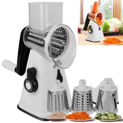 Reibemühle Käsereibe Salatschneider Slicer Reibe Gemüsehobel mit 3 Trommeln DE - Bild 1 von 4