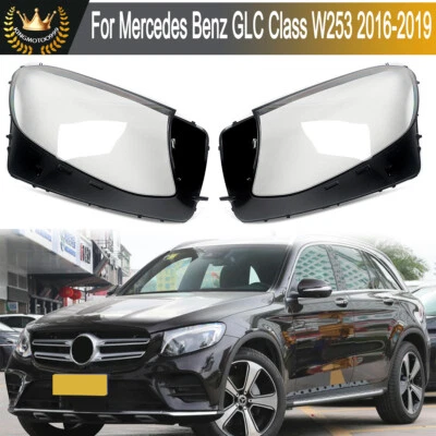 For Benz W253 GLC250 GLC300 GLC43 2016-2019 Pair Headlight Lens Cover Clear Foto 1 de 4