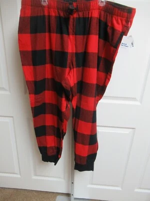 Old Navy  Misses SZ   2X  RED BUFFALO PLAID  Print Flannel JOGGER  Pants NEW! - Image 1 of 4