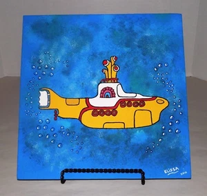 Yellow Submarine Beatles Pop Art Music Flagstone Painting By Elissa Dawn Shakal - Picture 1 of 12