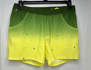 Columbia PFG Shorts Women’s Fishing Medium 5 Long Ombré Yellow/Green Pull On. - Picture 1 of 9