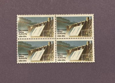 US Stamp Block #2042 TVA Tennessee Valley Authority Dam 20c 1983 Unused NH - Image 1 of 2
