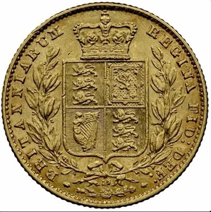1866/5 VICTORIA SHIELD SOVEREIGN EXTREMELY RARE - Picture 1 of 3